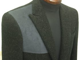 ピーク衿とガンパッチで仕立てるハリスツイードジャケット